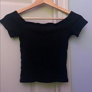 Black off the shoulder top